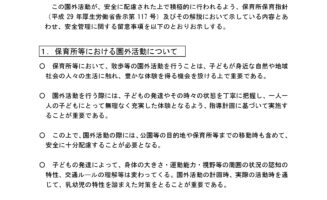 保育所等における園外活動時の安全管理に関する留意事項１画像